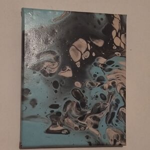 Abstract Blue and Black Canvas Art